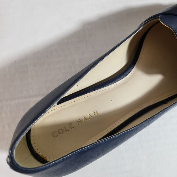 Cole Haan Camila Leather Pointed Toe low heel shoes royal blue Size 6.5 B - Picture 4 of 5